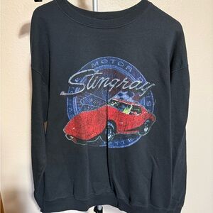 Stingray Black Crewneck Sweater‎ with Red Car Graphic